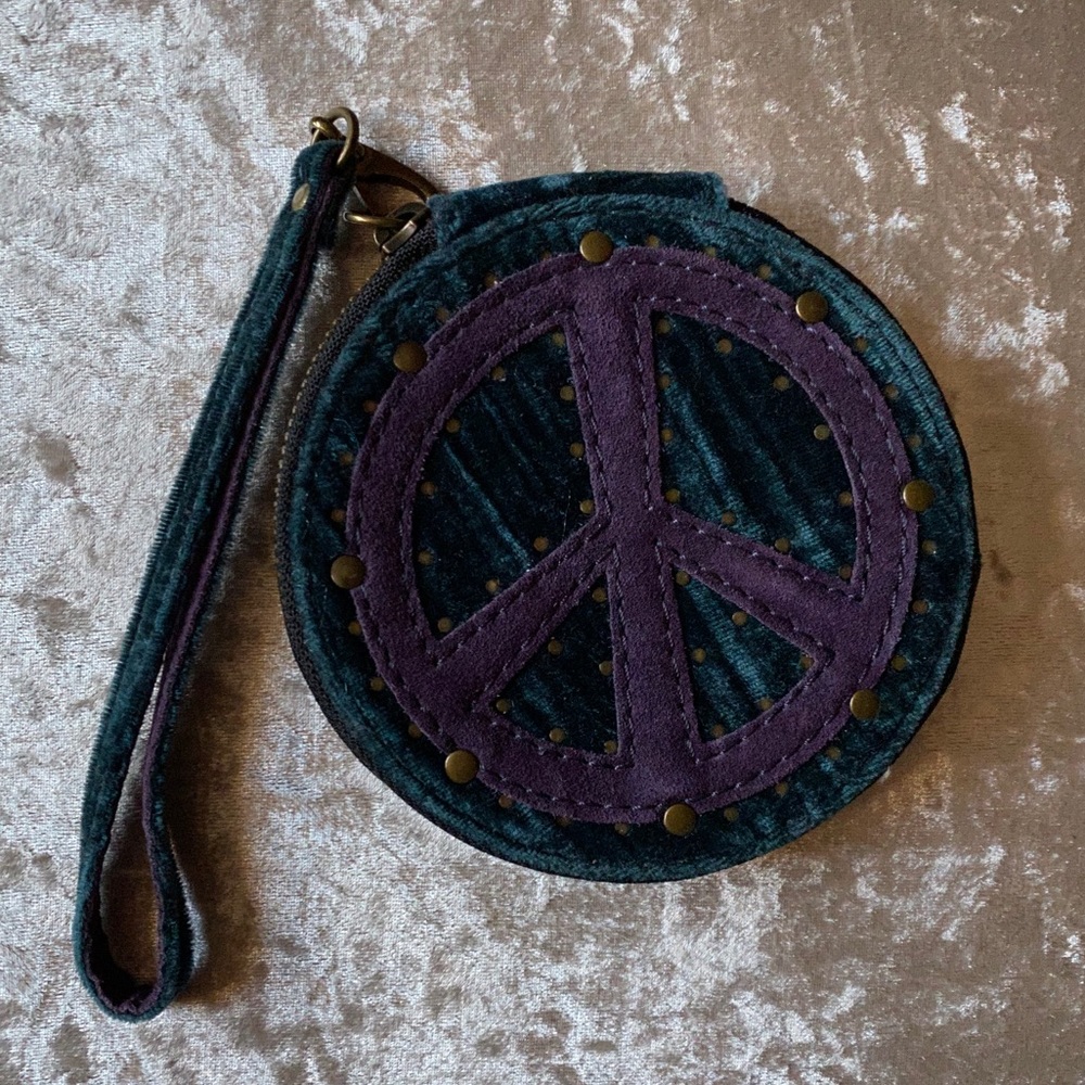 Lucky Brand Peace Sign Coin Purse Wristlet